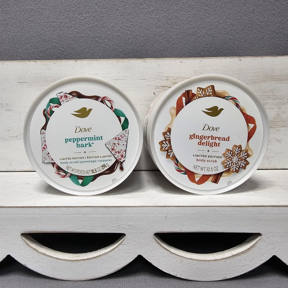 Dove Peppermint Bark & Gingerbread Delight Body Scrub Set